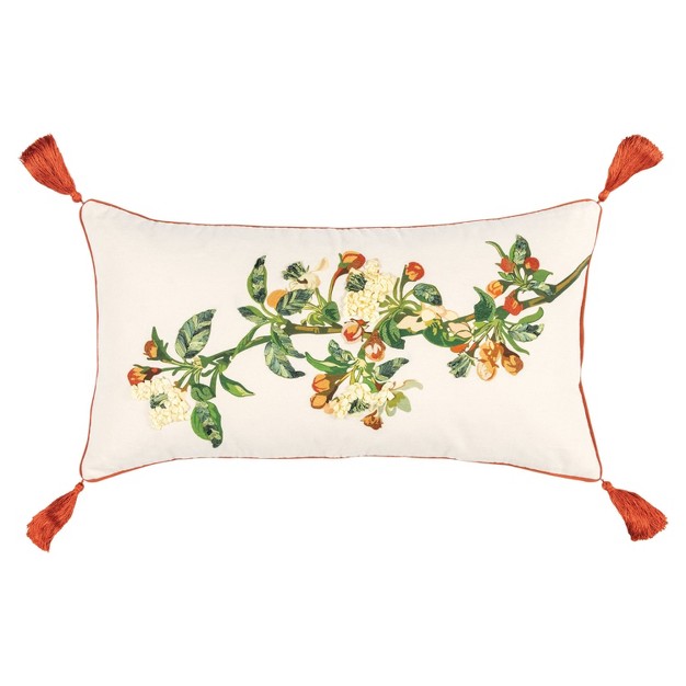 Oversized Christmas Branch Lumbar Throw Pillow Rizzy Home Cover