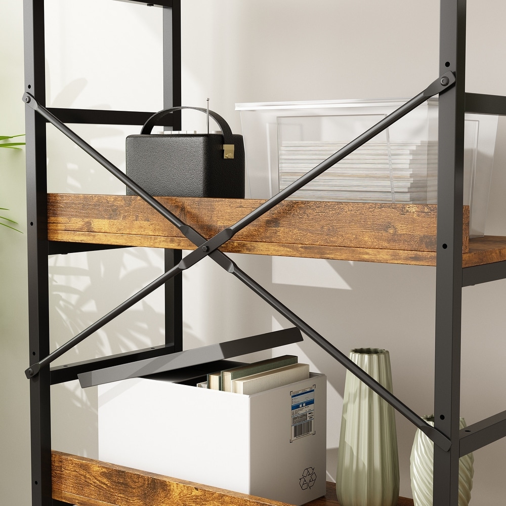 Bookcase   Versatile Industrial Style Bookshelf with Open Shelves