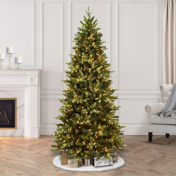 Puleo International 7.5 ft. PreLit Slim Westford Spruce Artificial Christmas Tree