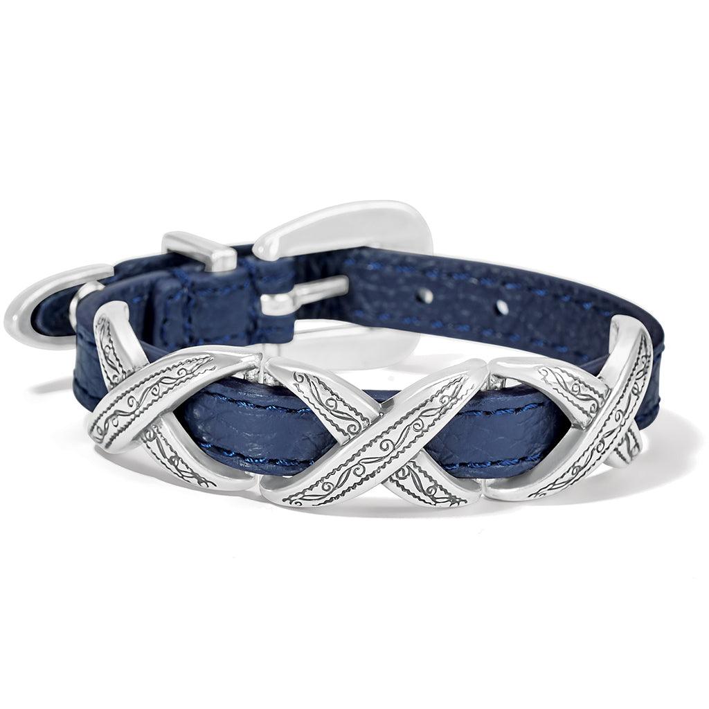 Brighton  Kriss Kross Etched Bandit Bracelet in French Blue