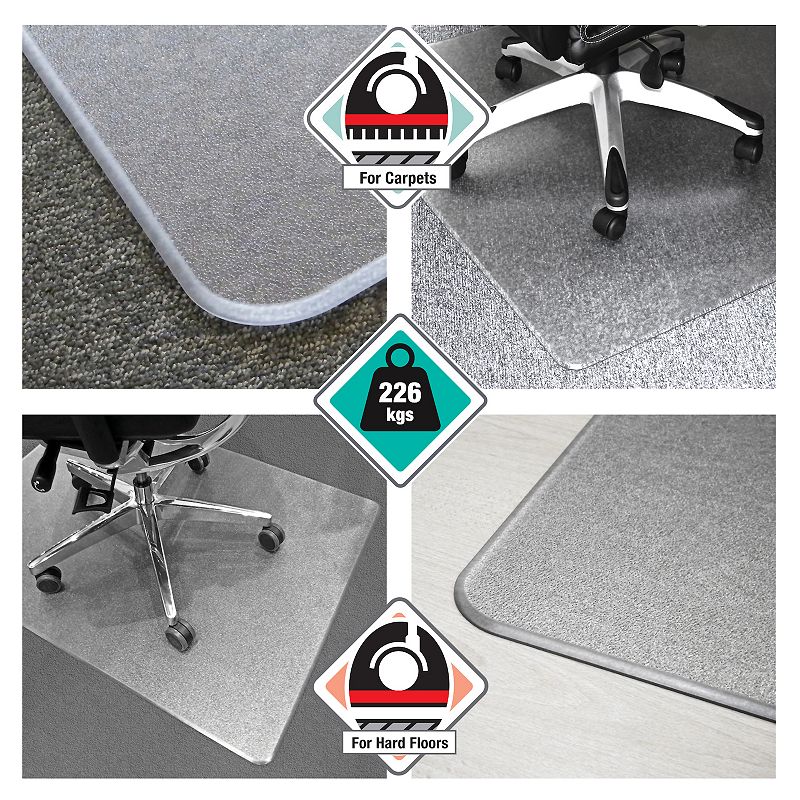 Floortex Megamat Extra Thick Chair Mat for Hard Floors and Carpets