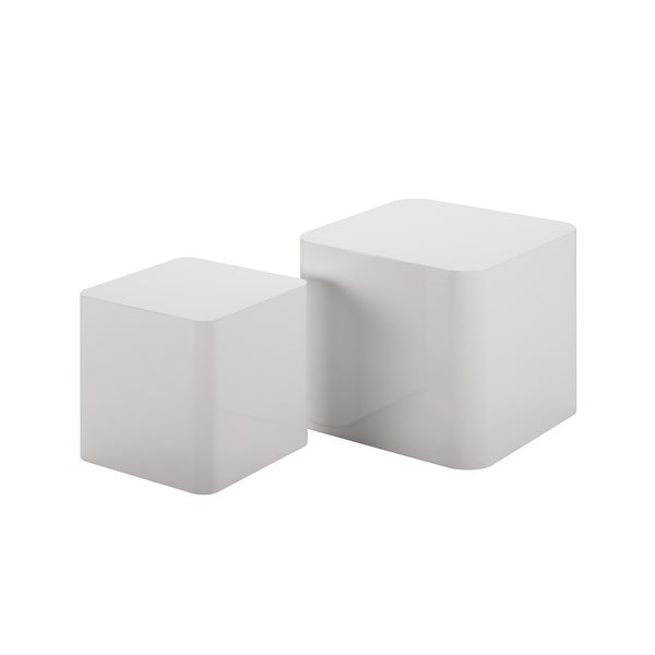 End Table Square Shape Nesting For Multi Spaces， Set of 2