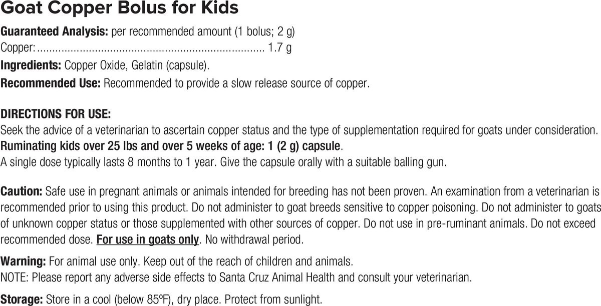 UltraCruz Copper Bolus Kid Goat Supplement