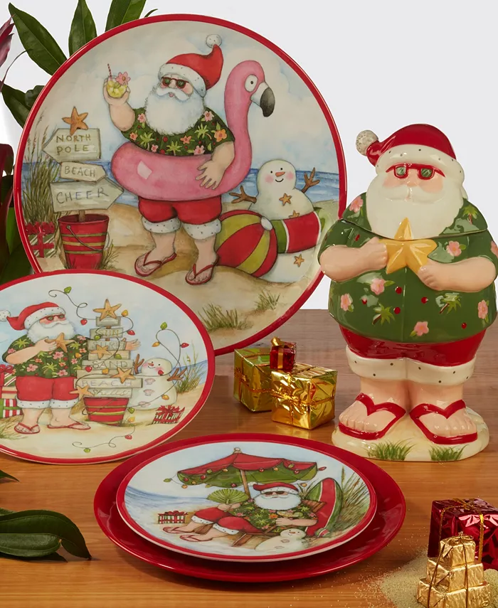 Certified International Santa's Wish 9 Melamine Salad Plates Set of 6