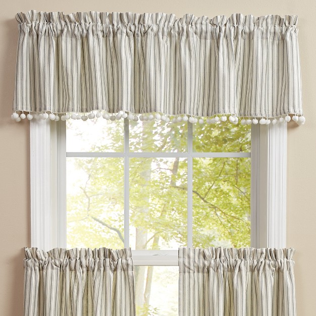 Park Designs Ticking With Ball Fringe Valance 72 X 14