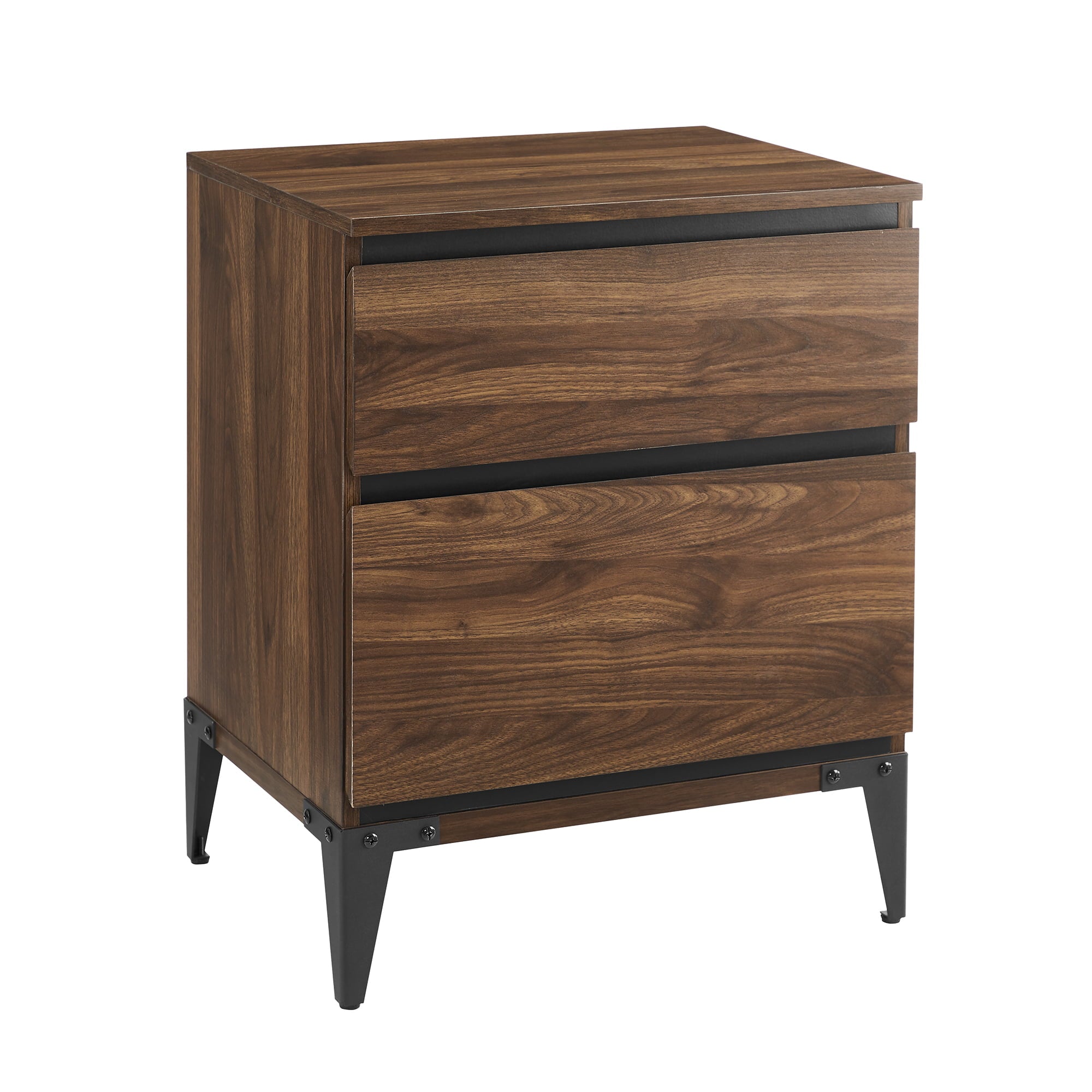 Desert Fields Eaton 2-Drawer Nightstand, Walnut