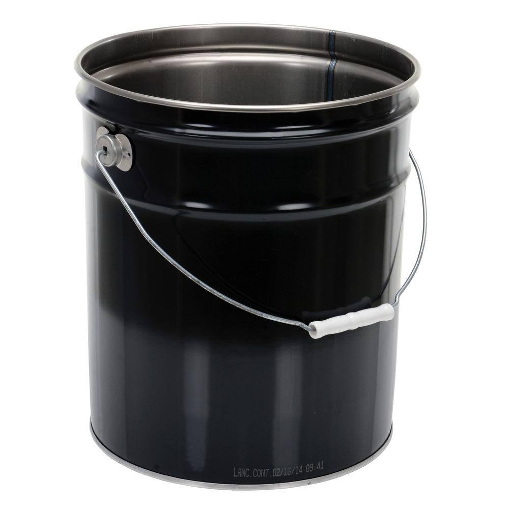 Vestil 5 Gal. Black Steel Open Head Pail PAIL-STL-RI