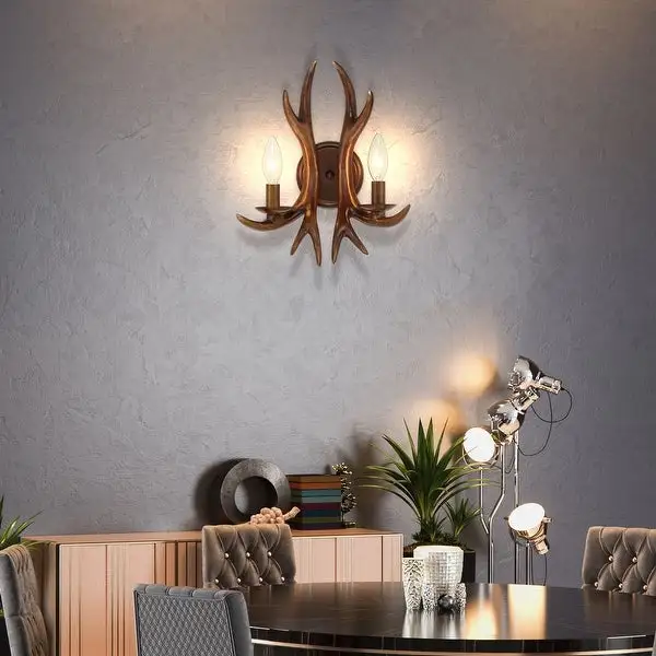 2 - Light Candle Antler Vanity Light