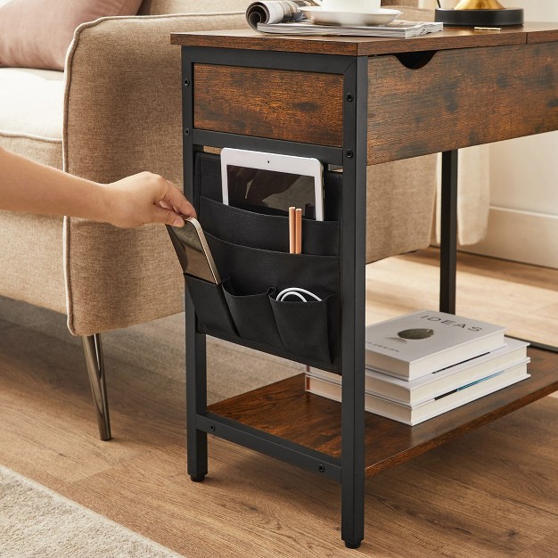 Vasagle Side Table End Table With Usb Ports And Outlets Nightstand With Charging Station