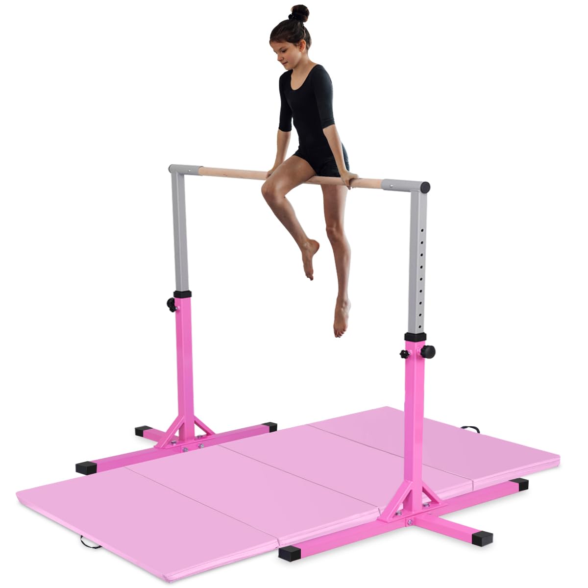 Costzon Junior Training Bar with 4ft Gymnastics Mat