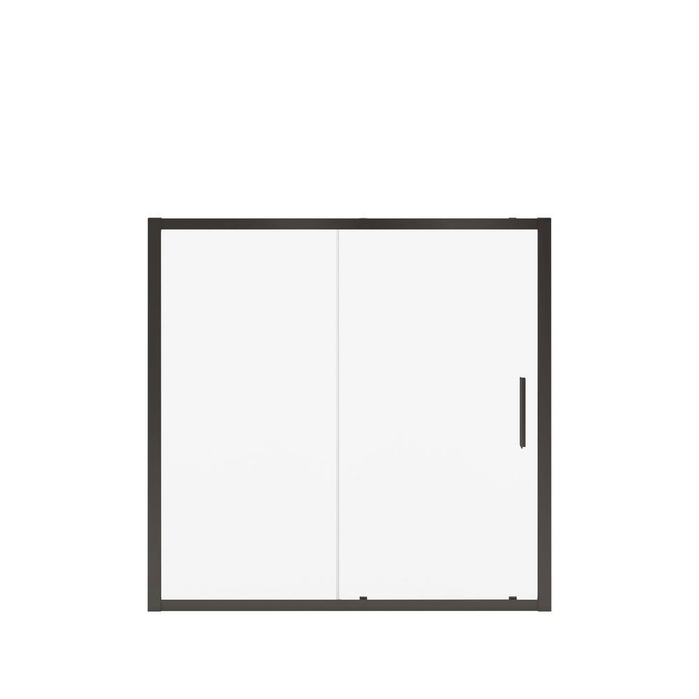 MAAX Connect 57 x 57 in. 6 mm Sliding Tub Door for Alcove Installation with Clear glass in Matte Black 135245-900-340-000