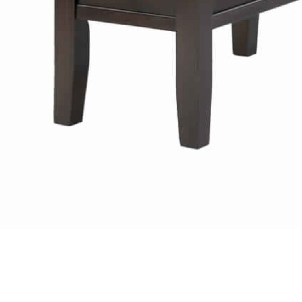 Wooden End Table with Upper Shelf and 2 Drawers， Dark Brown