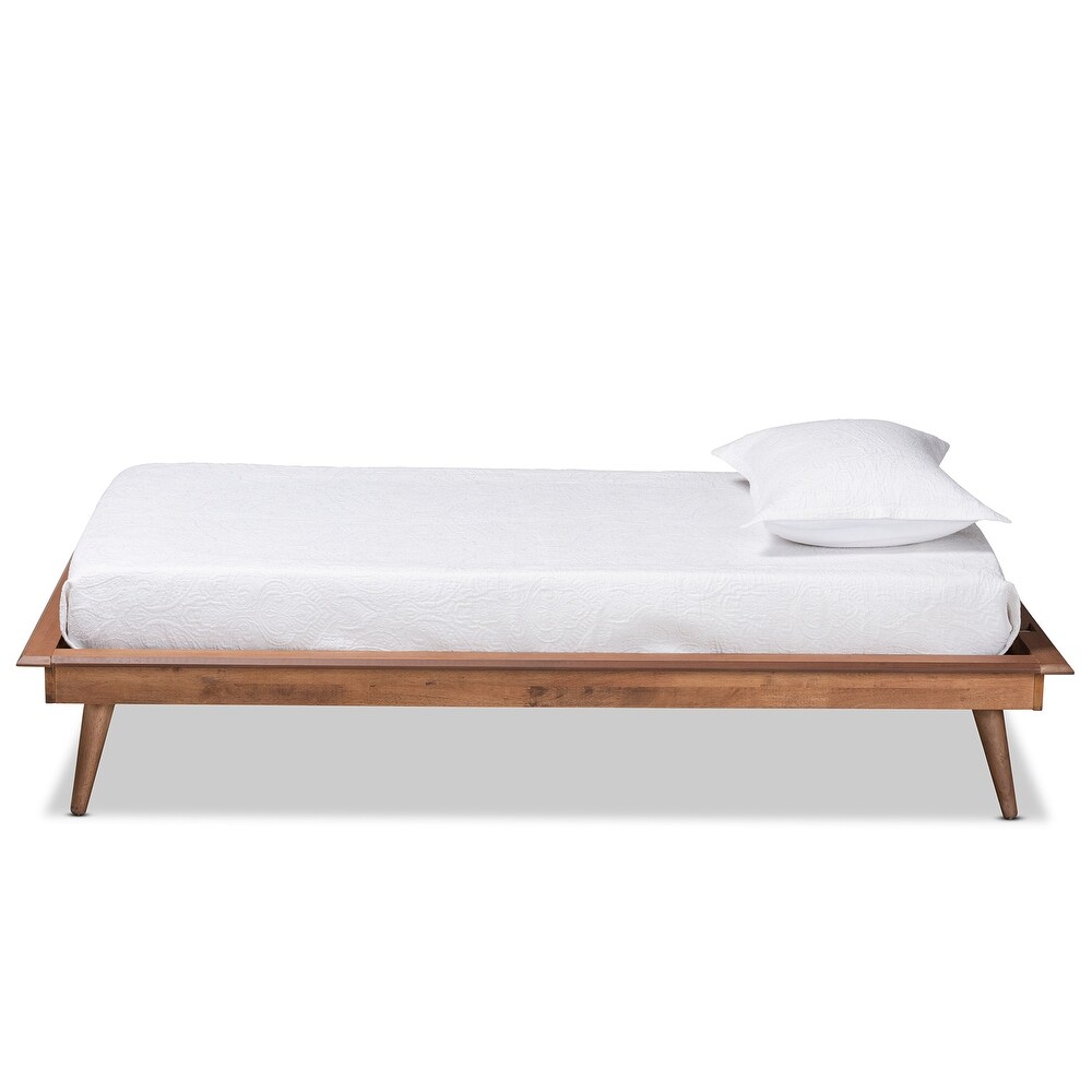 Karine Walnut Brown Finished Wood Twin Size Platform Bed Frame