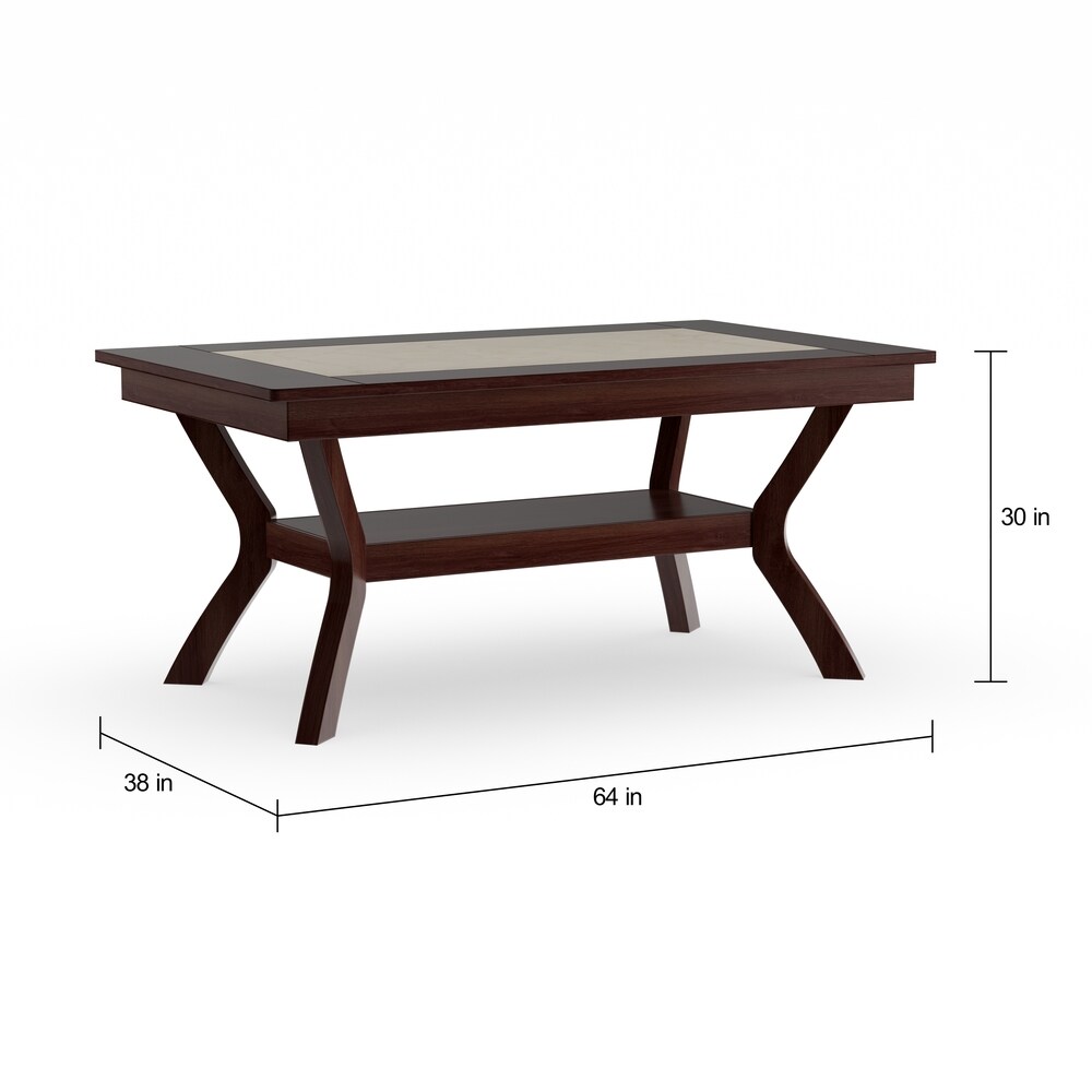 Copper Grove Schmidt Dark Cherry 64 inch Wood Dining Table with Shelf