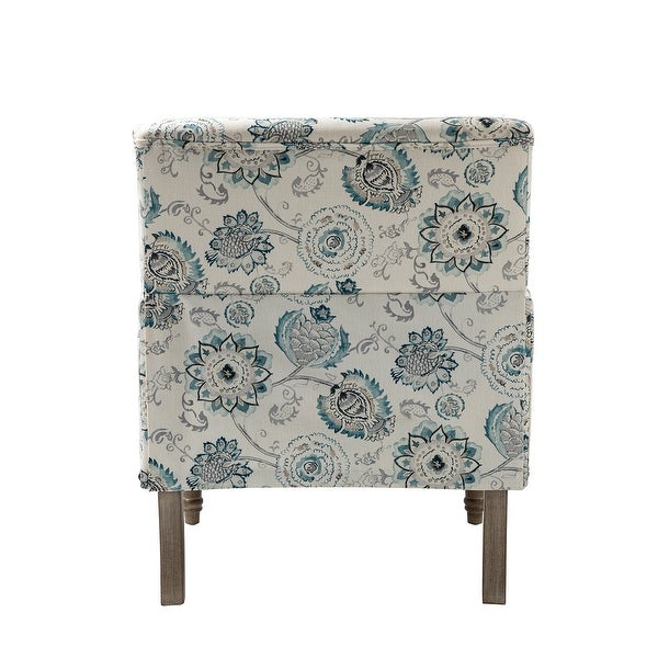 Geltrude Traditonal Floral Fabric Design Upholstered Accent Armchair with Turned Legs by HULALA HOME