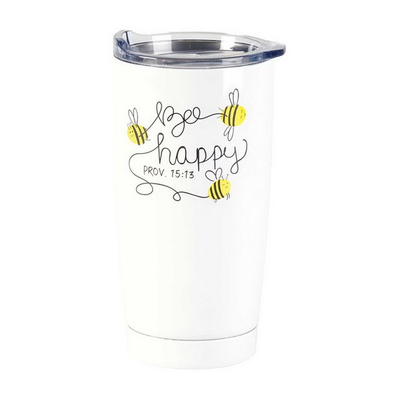 Dicksons SSTUMW 128 Tumbler Bee Happy Proverbs 15:...