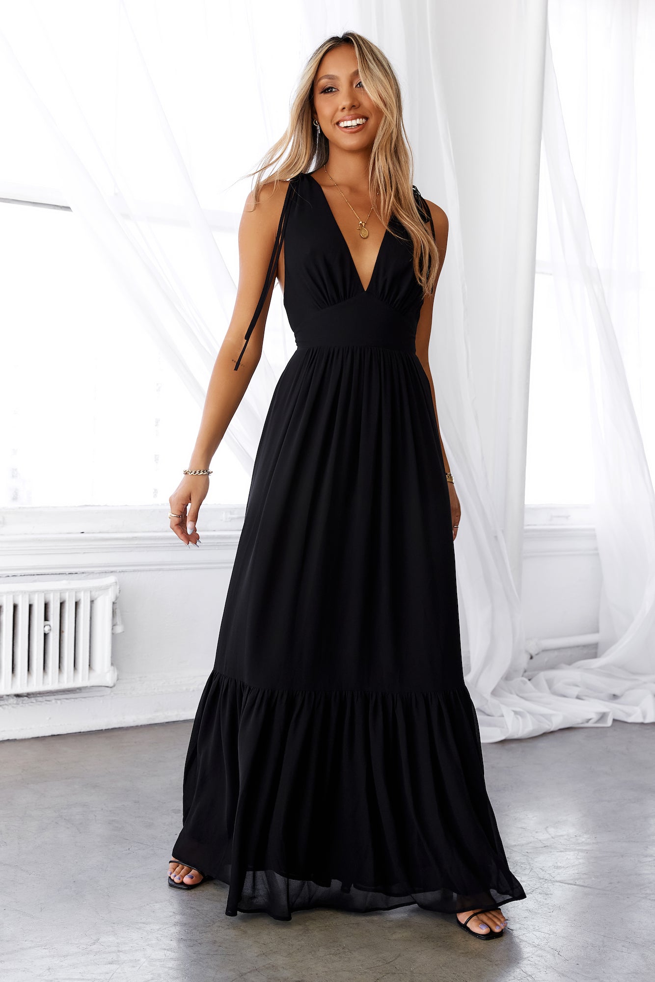 HELLO MOLLY Stand Out Heart Maxi Dress Black