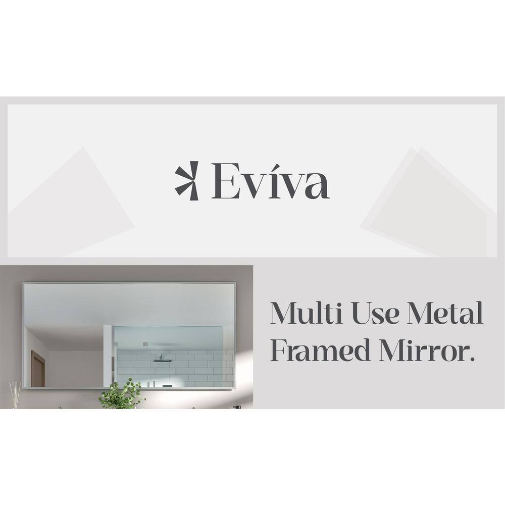 Eviva Sax 60 in. W x 30 in. H Framed Rectangular Bathroom Vanity Mirror in Brushed Chrome EVMR-60X30-MetalFrame