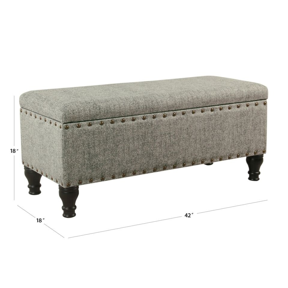 Copper Grove Reze Large Storage Bench with Nailhead Trim