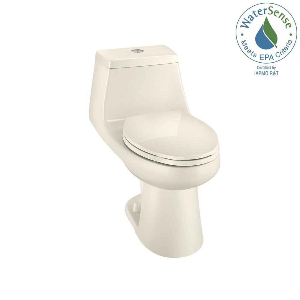 Glacier Bay 1-Piece 1.1 GPF1.6 GPF High Efficiency Dual Flush Elongated All-in-One Toilet in Biscuit N2420-BISC