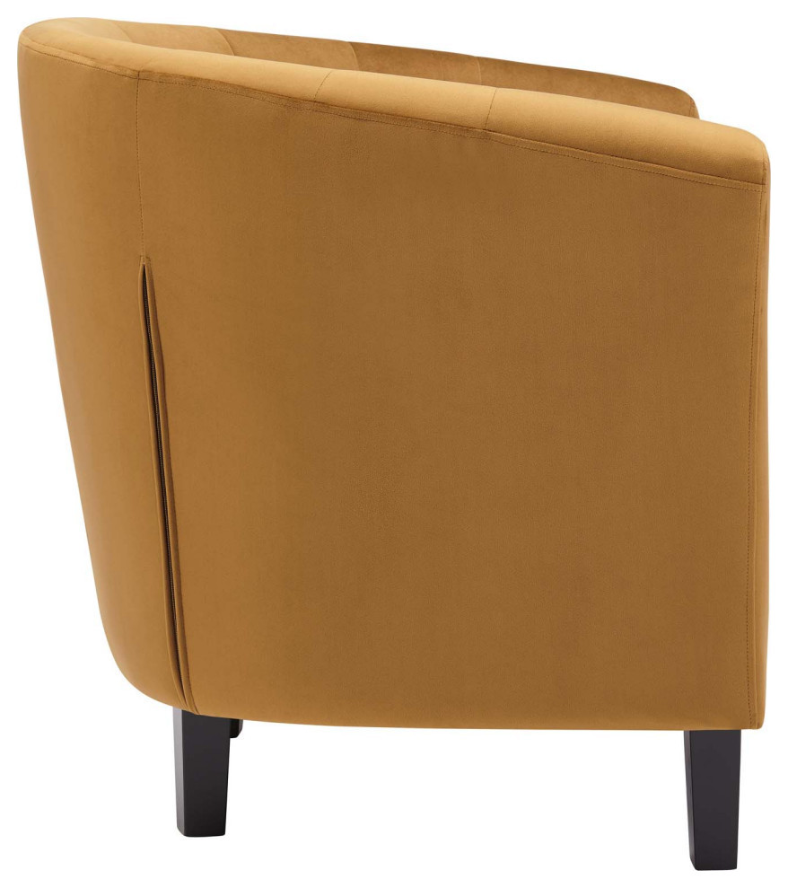 Zoey Cognac Performance Velvet Armchair   Modern   Armchairs And Accent Chairs   by Rustic Home Furniture Deco  Houzz