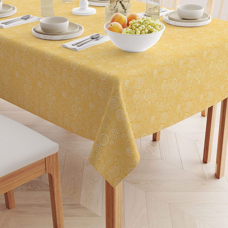 Square Tablecloth， 100% Cotton， 60x60， Bright Patterns in Circles