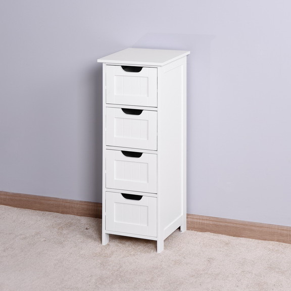 White Bathroom Storage Cabinet  Freestanding Cabin...