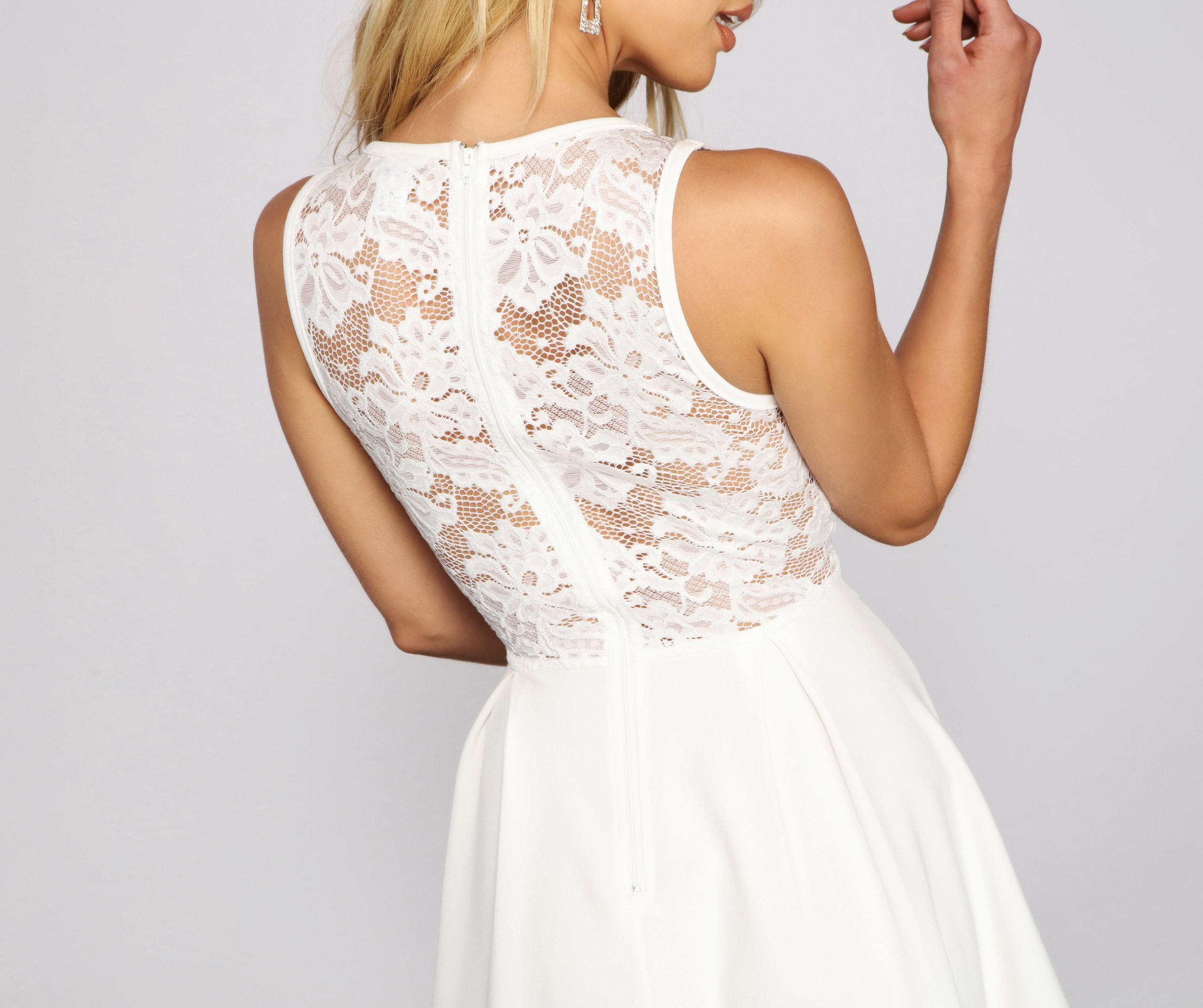 This Moment Floral Lace Skater Dress