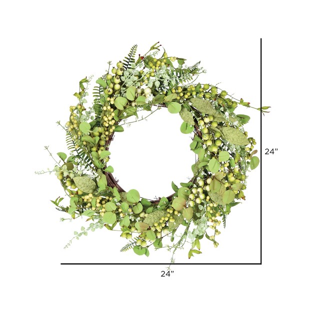 Artificial Green Fern Berry Eucalyptus Wreath