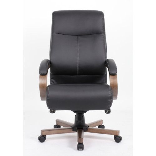 Lorell Wood Base Leather High-back Executive Chair (69590)