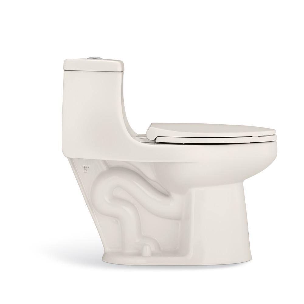 Glacier Bay 1-Piece 1.1 GPF1.6 GPF High Efficiency Dual Flush Elongated All-in-One Toilet in Biscuit N2420-BISC