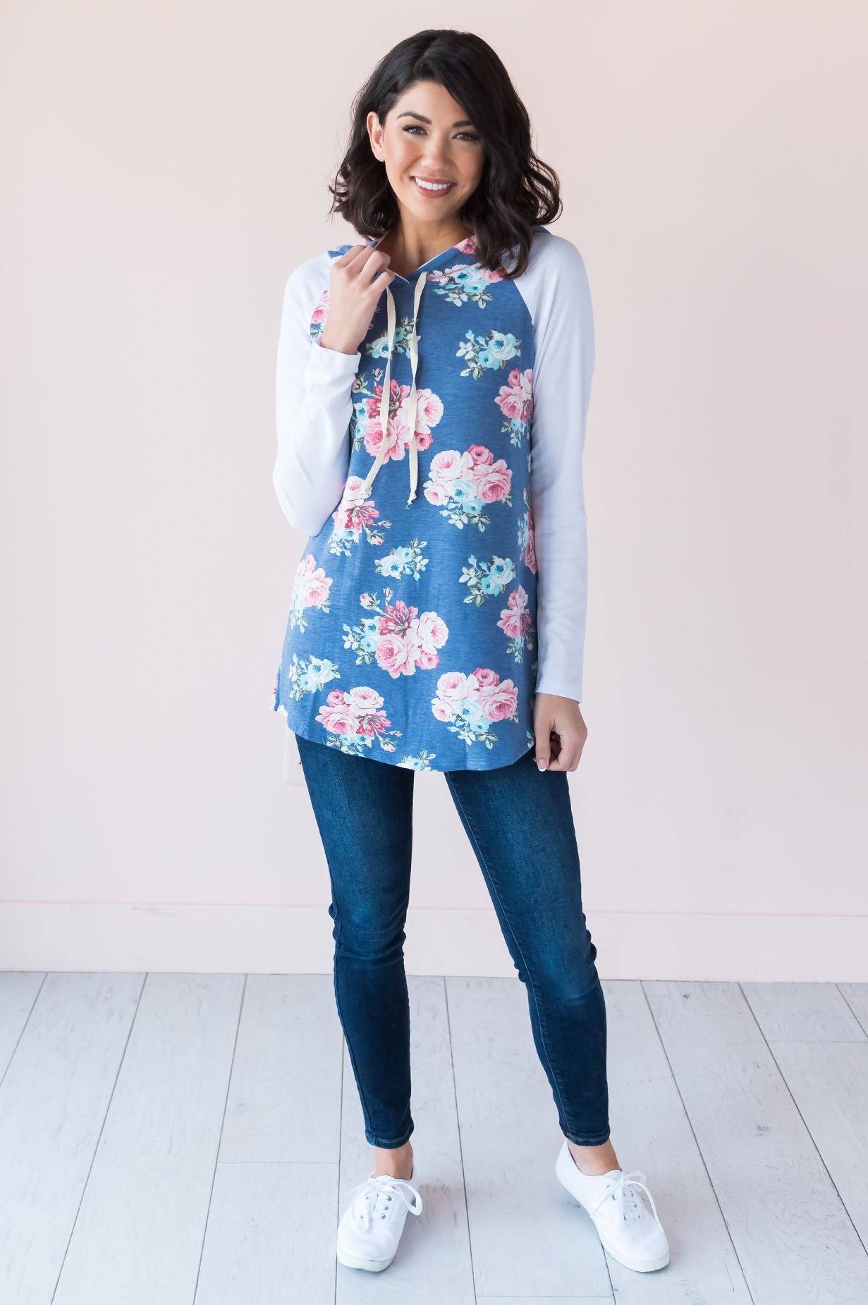 Sweetheart Floral Modest Hoodie