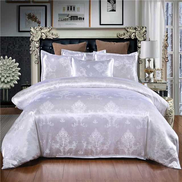 Luxury Bedding Set Satin Jacquard 3pcs  Duvet Cover Set