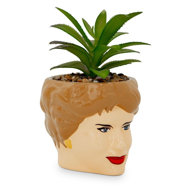 Easysfind 3 inch Ceramic Mini Planter With Artificial Succulent