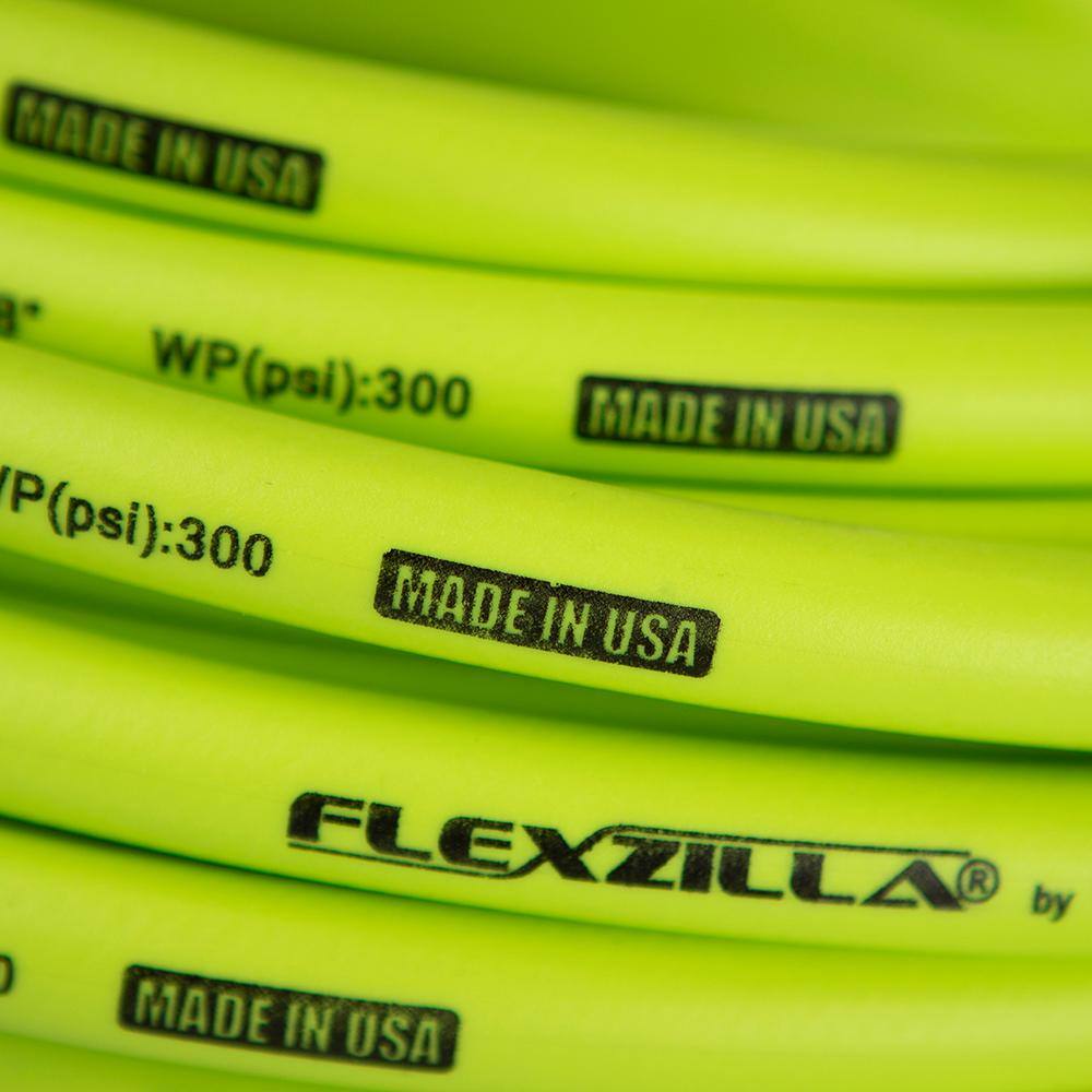 Flexzilla 14 in. x 100 ft. Air Hose with 14 in. MNPT Fittings HFZ14100YW2