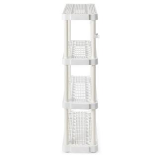 GRACIOUS LIVING Medium Duty Plastic 14 x 32 x 54.5 in. 4 Tier Ventilated Shelving Units White (2 Pack) 2 x GL91072MAXIT-1C