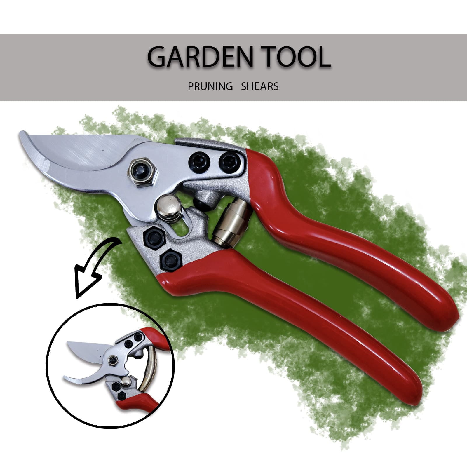 Razor Sharp Bypass Pruning Shears -Premium Hand Pruner - Gardening Shear - Garden Clippers - Secateur with Ergonomic Handles