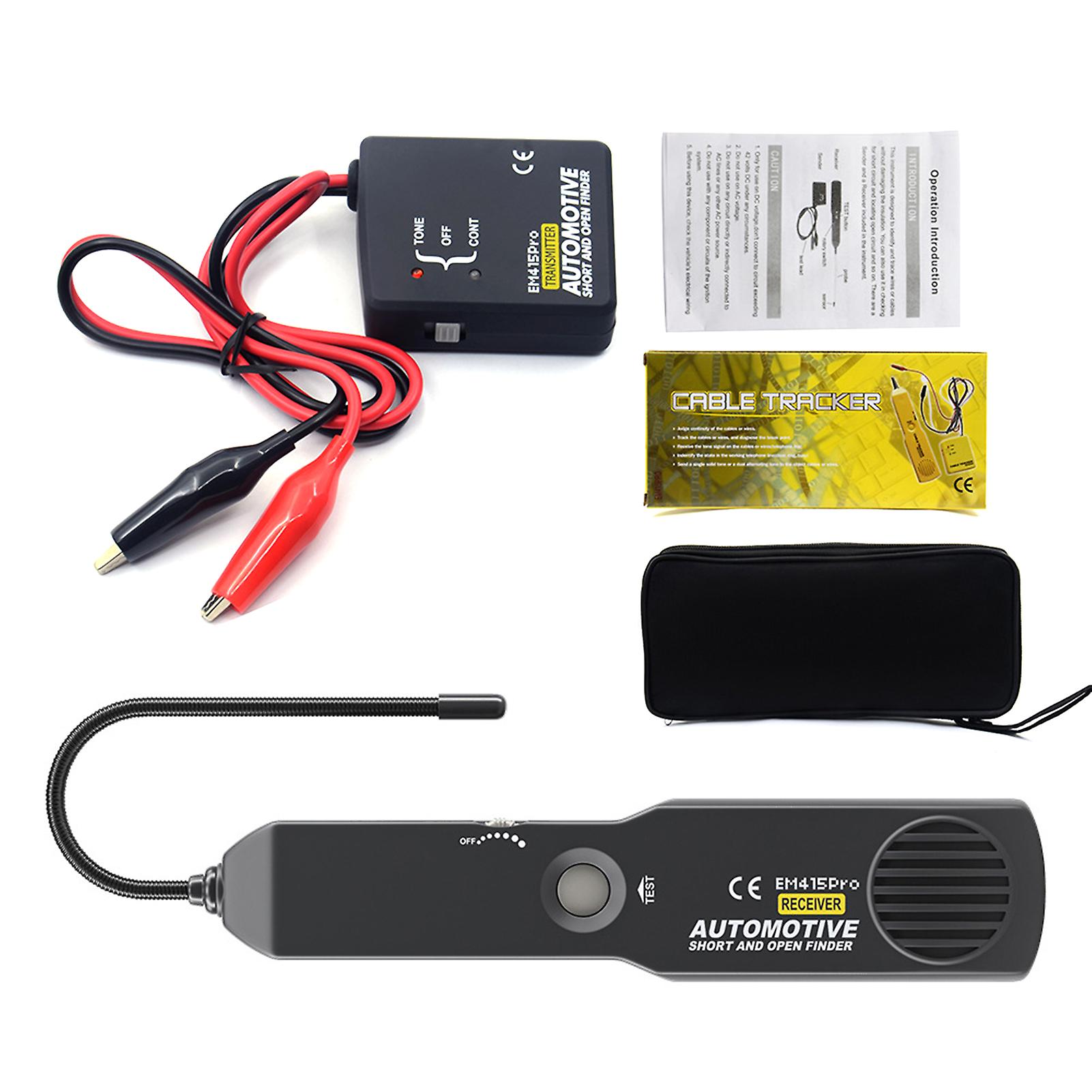 1 X Automotive Short And Open Finder Sender，1 X Automotive Short And Open Finder Reciever，1 X Carrying Pouch，1 X English User Manual