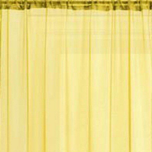 Ramallah Trading Celine Sheer 55 X 90 In Rod Pocket Curtain Panel 55 X 90 Yellow