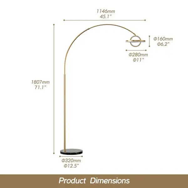 LED Floor Lamp with Adjustable Color Temperature and Remote Control