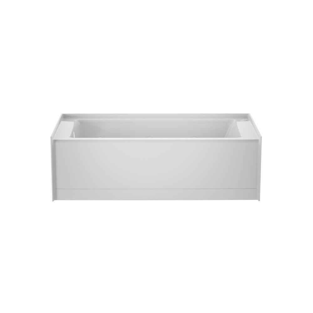 JACUZZI PROJECTA 60 in. x 30 in. Acrylic Left-Hand Drain Rectangular Low-Profile Skirted Alcove Whirlpool Bathtub in White R186030WLR1XXW