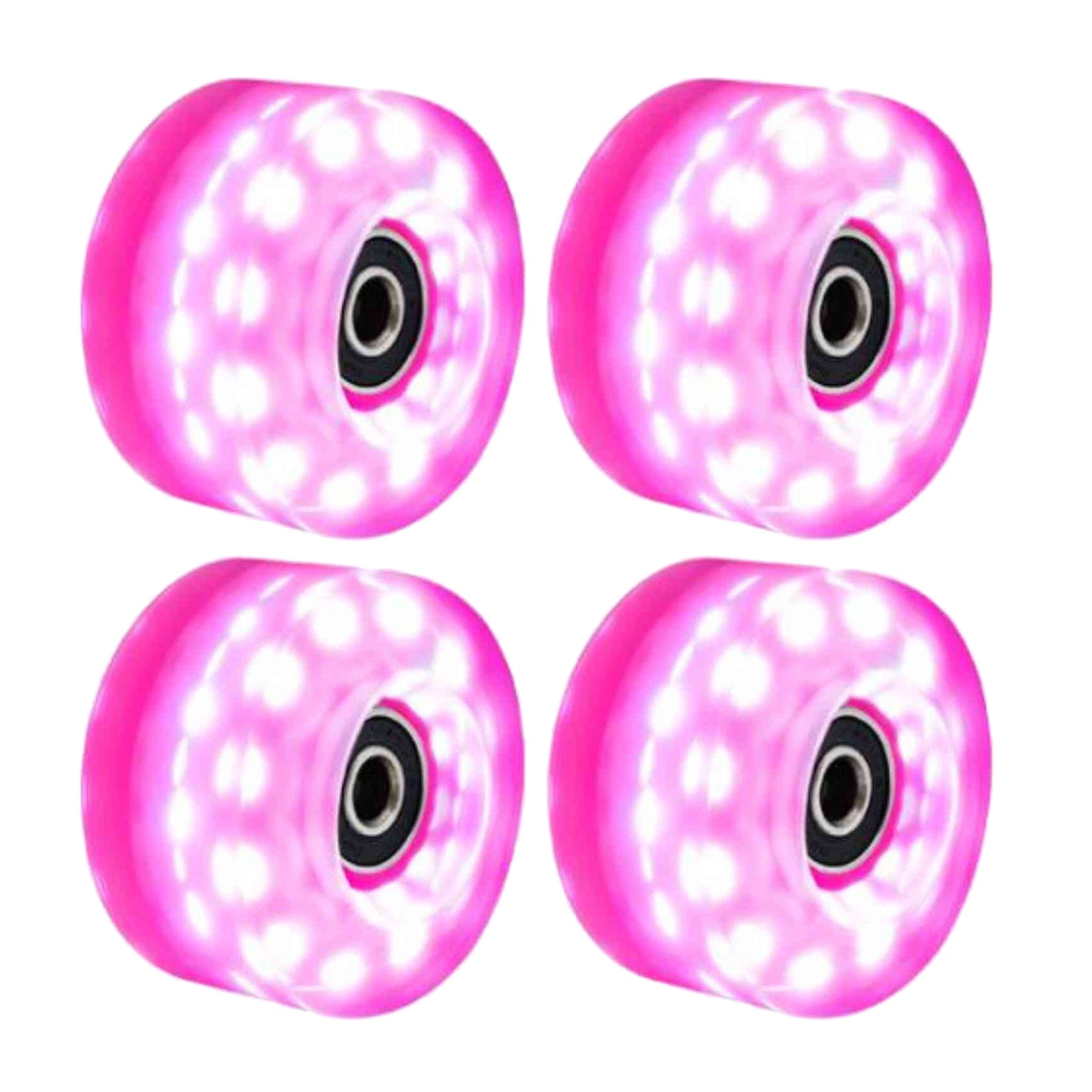 Luminous Quad Roller Skate Wheels Light Bearings Street Outdoor Pink