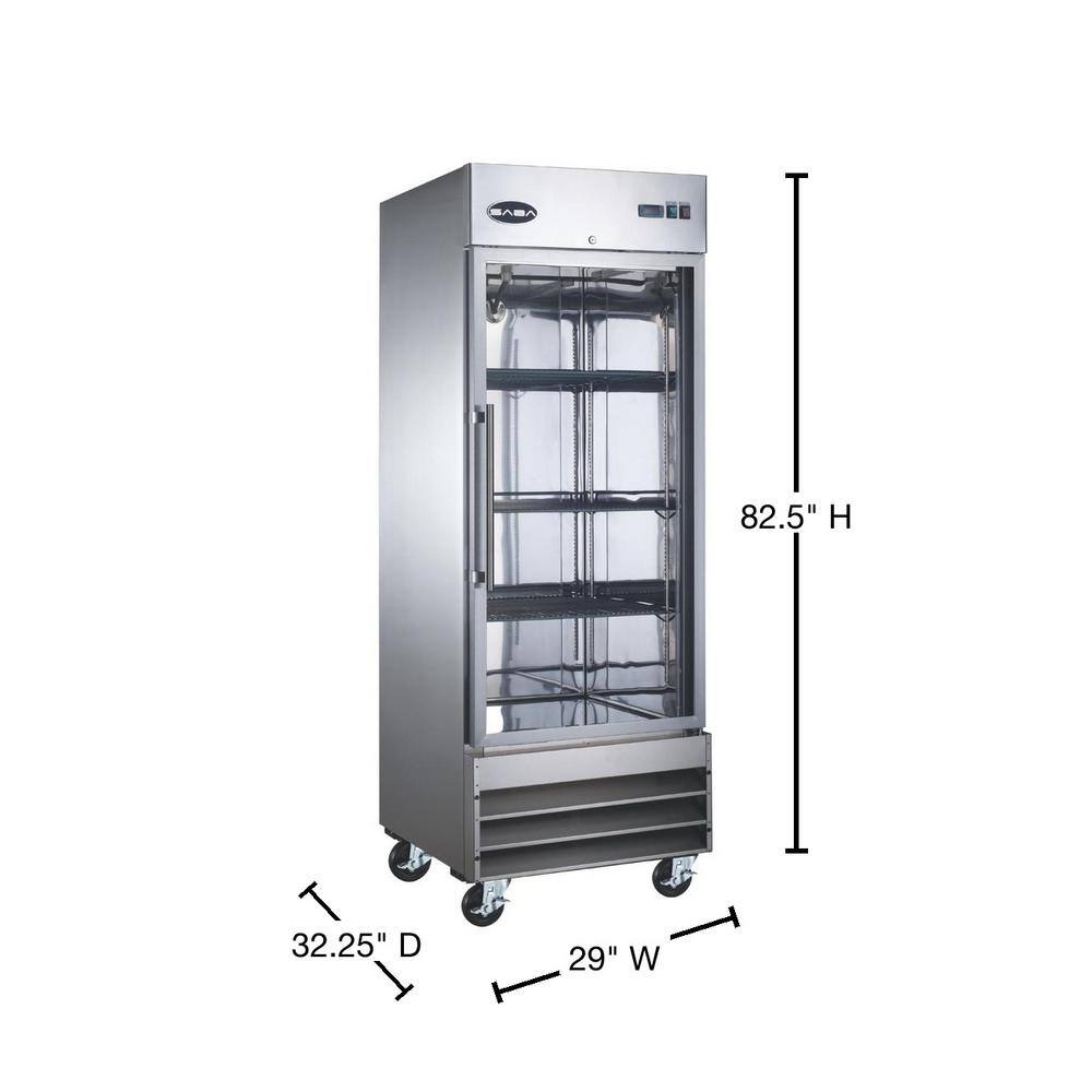 SABA 29 in. W 23 cu. ft. Freezerless Commercial Refrigerator in Stainless Steel S-23RGG