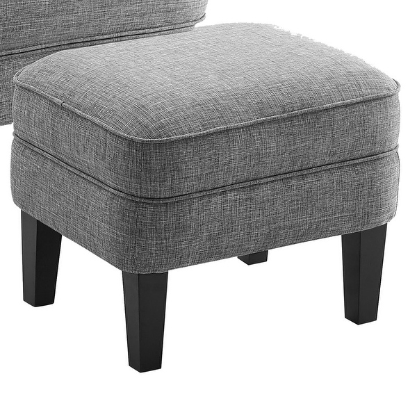 Moser Bay Mignon 30'' Wide Tufted Wingback Accent Chair with Ottoman， Velvet or Linen