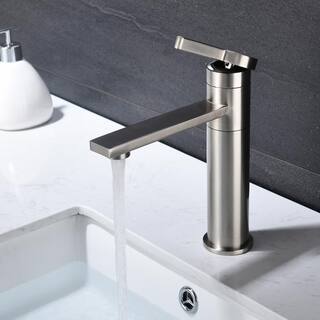 Hlihome Single Handle Single Hole Bathroom Vanity Sink Faucet in Brushed Nickel DKTH71NS