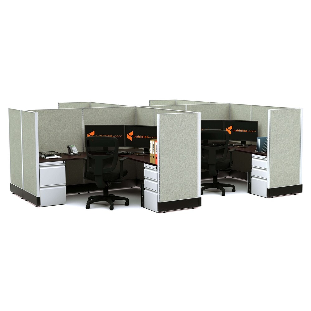 Workstation Desk 53H 4pack Cluster Powered Cubicles