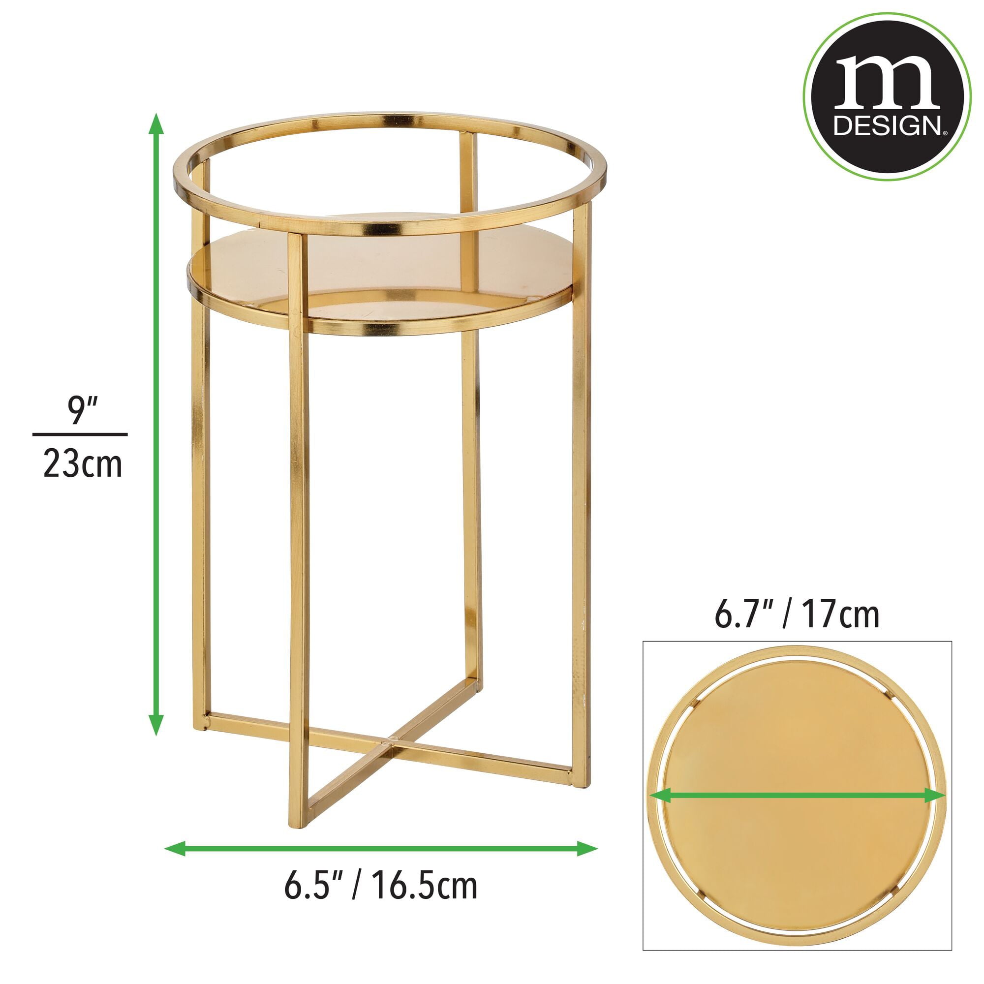 mDesign Small Mid Century Planter Indoor/Outdoor Modern Plant Stand for Flowers, Greenery, Succulents, Vases and Pots - Metal Steel Design - 9