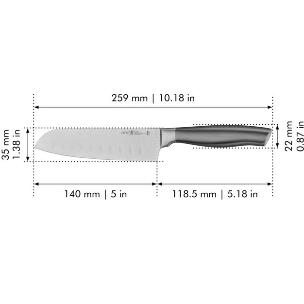 Henckels Graphite Hollow Edge Santoku Knife