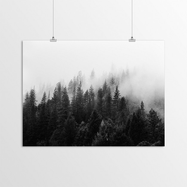 Americanflat Botanical Landscape Foggy Tree Scandinavian Scenery By Tanya Shumkina Poster