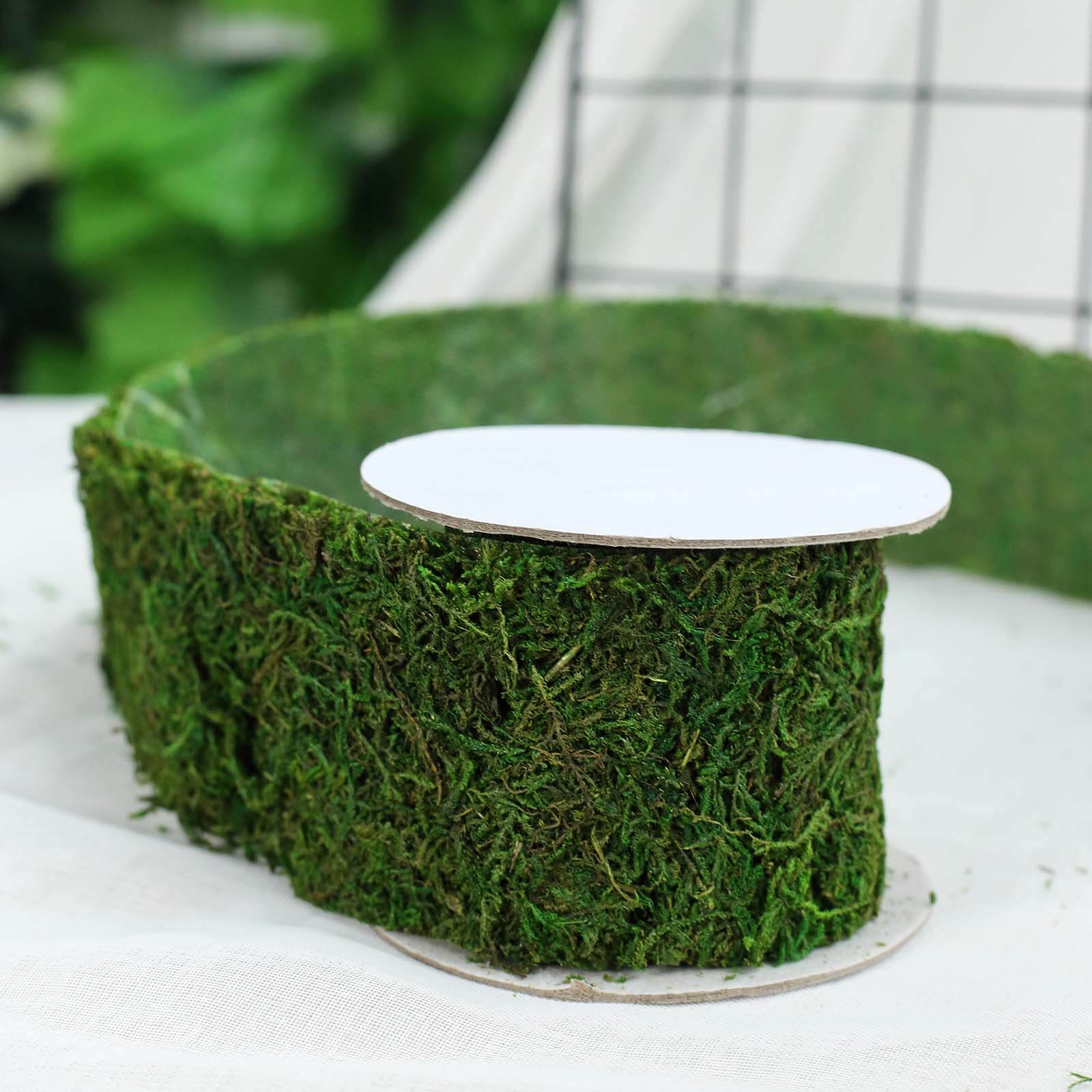 Green Preserved Moss Ribbon Roll, DIY Craft Ribbon 4ft 2